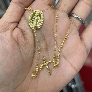 18karat Real Gold rosary necklace